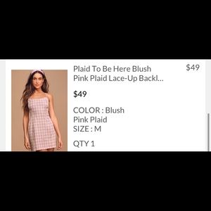 LULU’s plaid pink dress